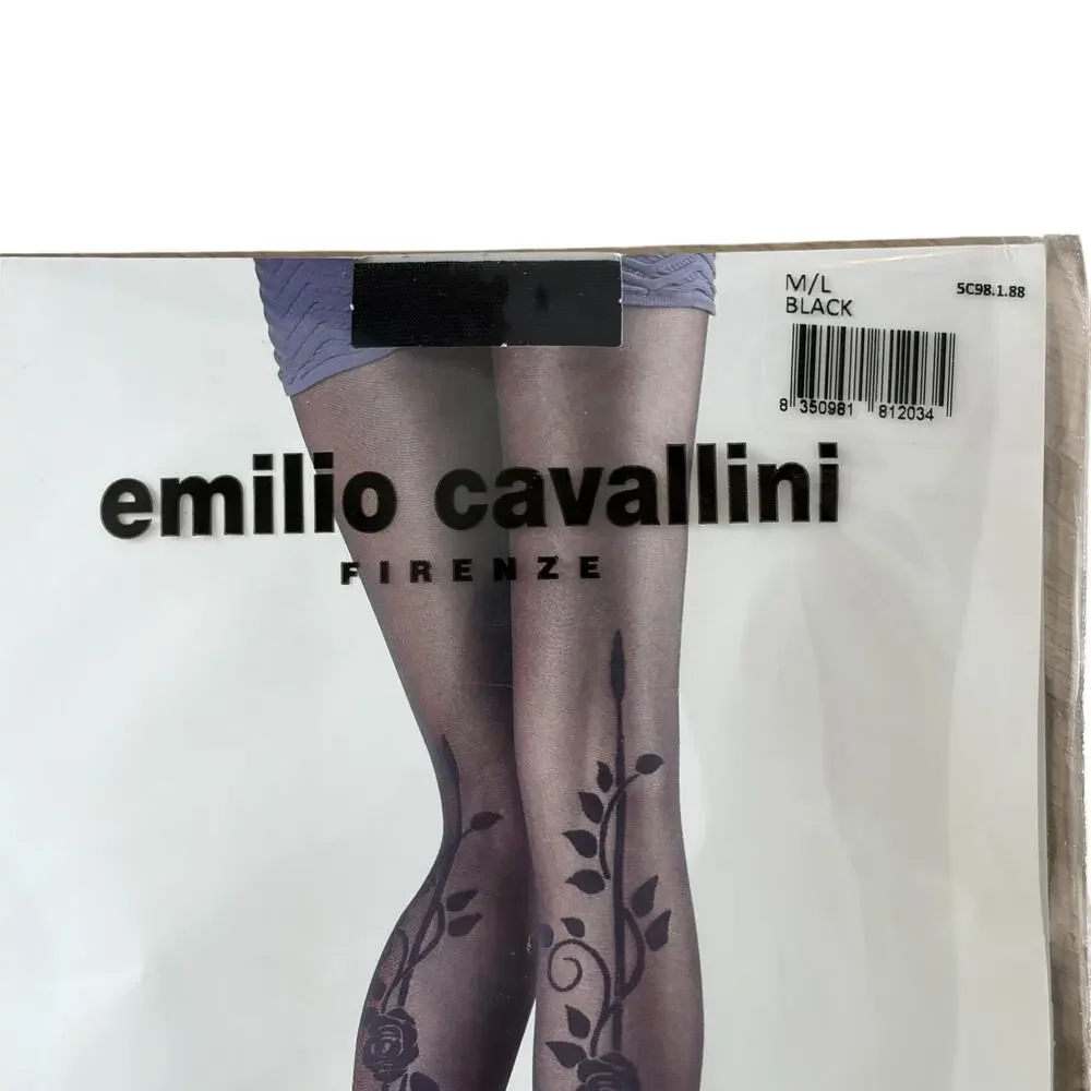 Emilio Cavallini Firenze Black Tights Style 5C98.1.88 Womens Size S / M NEW